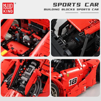 Mould King MOC Motorized Building Block Set: RC Ferrari FXX Sports Racing Car 13085, Model K13085