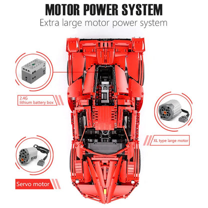 Mould King MOC Motorized Building Block Set: RC Ferrari FXX Sports Racing Car 13085, Model K13085
