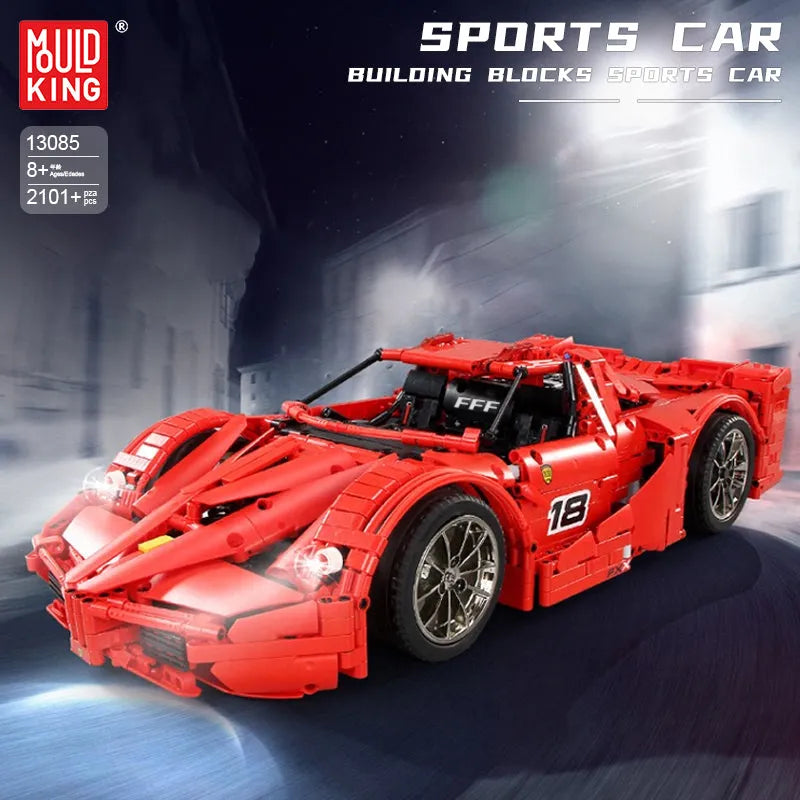 Mould King MOC Motorized Building Block Set: RC Ferrari FXX Sports Racing Car 13085, Model K13085