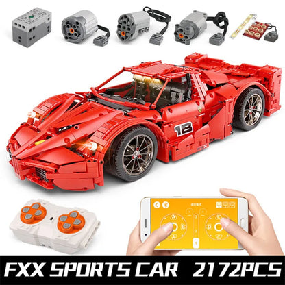 Mould King MOC Motorized Building Block Set: RC Ferrari FXX Sports Racing Car 13085, Model K13085