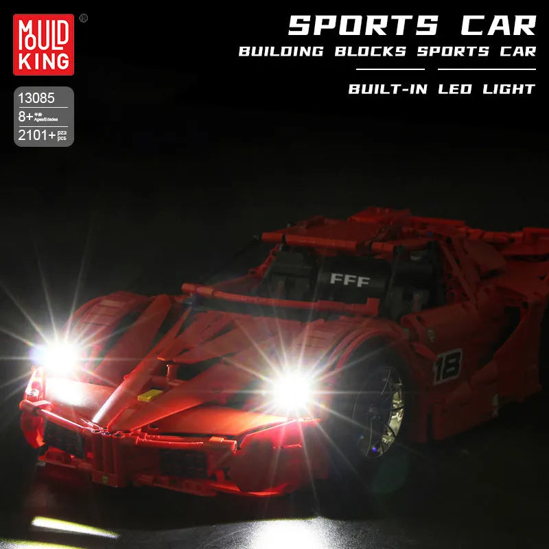 Mould King MOC Motorized Building Block Set: RC Ferrari FXX Sports Racing Car 13085, Model K13085