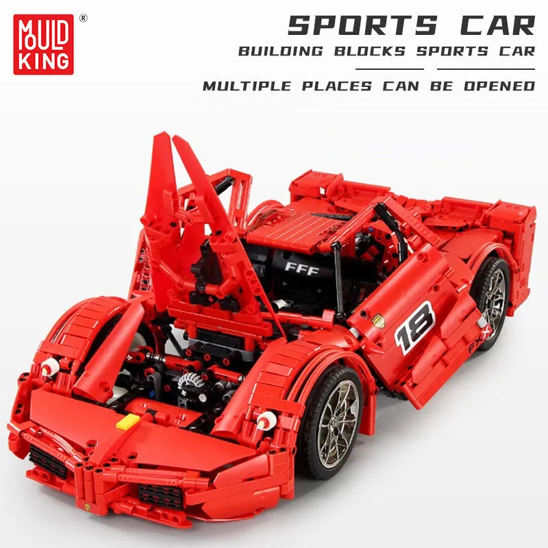 Mould King MOC Motorized Building Block Set: RC Ferrari FXX Sports Racing Car 13085, Model K13085