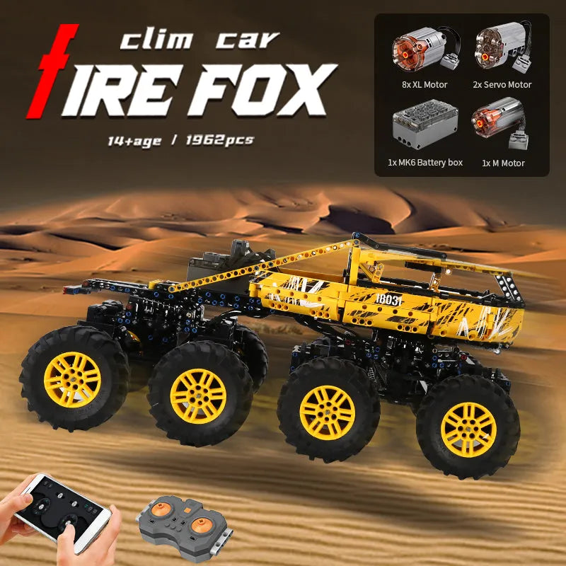 Mould King MOC Motorized Building Block Set: RC Heavy Firefox Climbing Truck 18031, Model K18031
