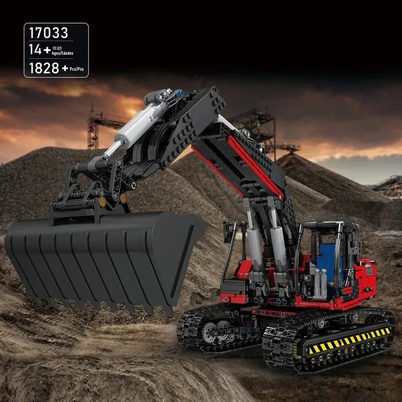 Mould King MOC Motorized Building Block Set: RC Link Belt 250 Excavator Truck 17033, Model K17033