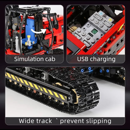 Mould King MOC Motorized Building Block Set: RC Link Belt 250 Excavator Truck 17033, Model K17033