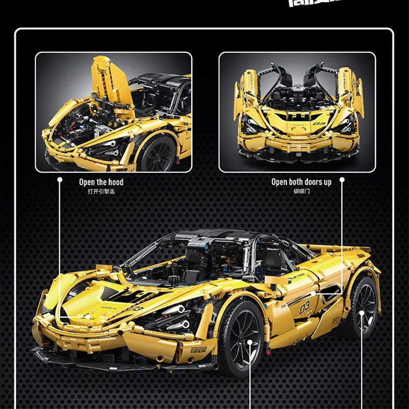 Mould King MOC Motorized Building Block Set: RC McLaren 720S Racing Super Car 13145S, Model 13145SPF