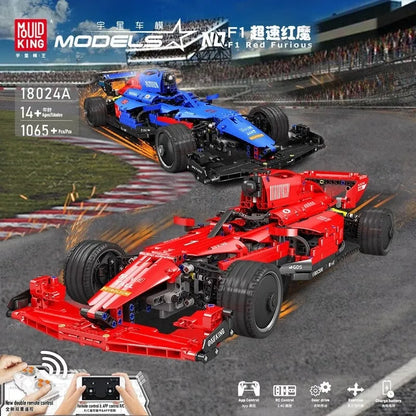 Mould King MOC Building Block Set: RC Motorized F1 Red Furious Racing Car 18024A