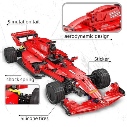 Mould King MOC Building Block Set: RC Motorized F1 Red Furious Racing Car 18024A