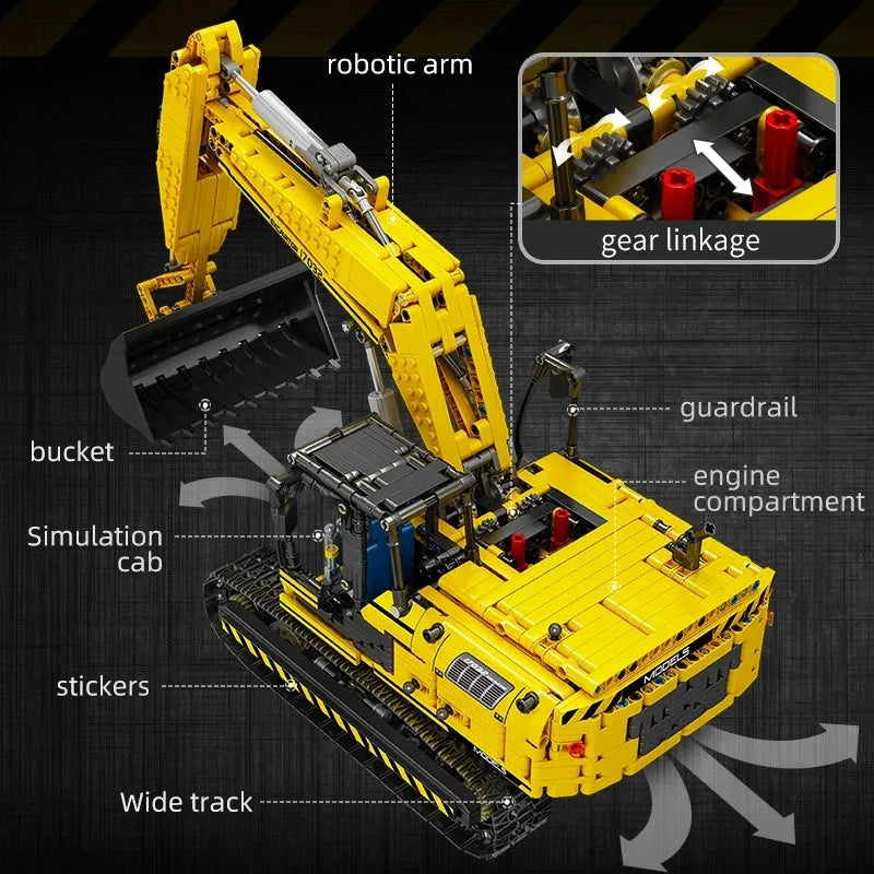 Mould King MOC Building Block Set: RC Motorized Link Belt 250 Excavator 17032