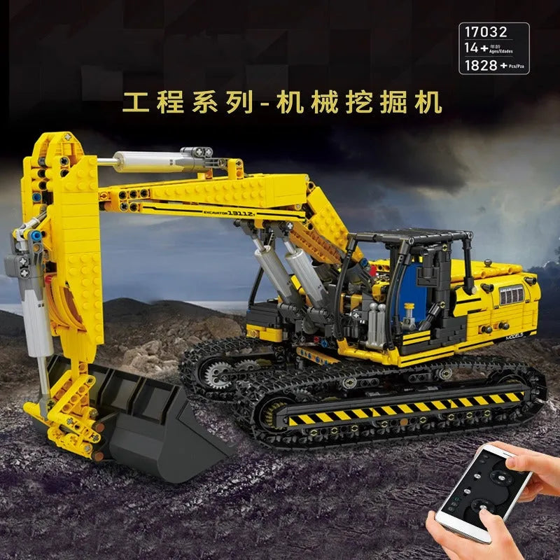 Mould King MOC Building Block Set: RC Motorized Link Belt 250 Excavator 17032