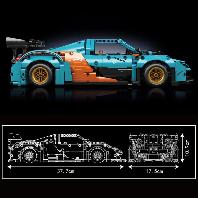Mould King MOC Building Block Set: RC Motorized McLaren P1 Hyper Sports Car 13174, Model 13174PF