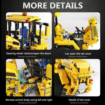 Mould King MOC Building Block Set: RC Motorized Wheel Loader Bulldozer Truck, Model K13122S