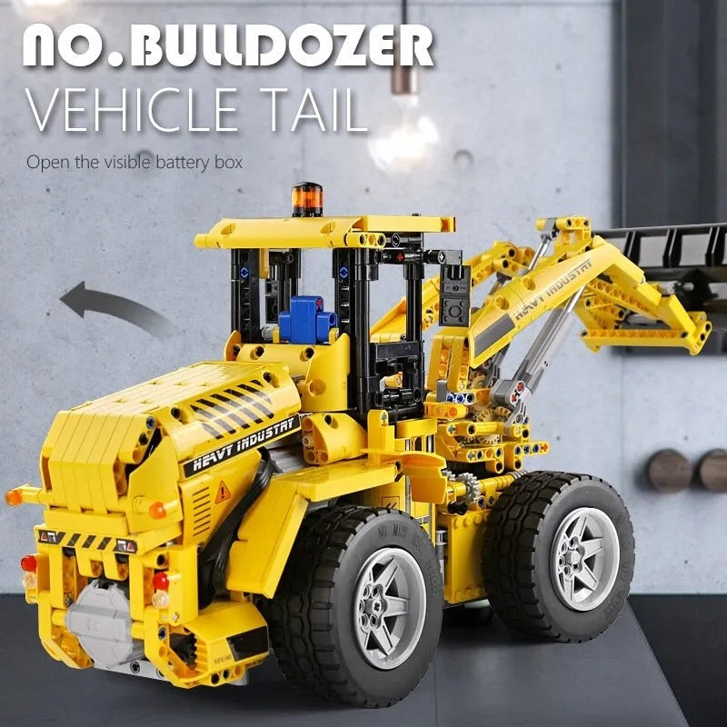 Mould King MOC Building Block Set: RC Motorized Wheel Loader Bulldozer Truck, Model K13122S