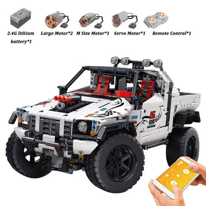 Mould King MOC Motorized Building Block Set: RC Tech Off-Road Pickup Truck Car 18005, Model K18005