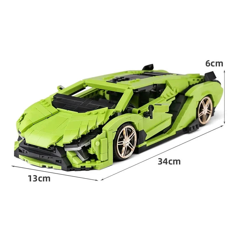 Mould King MOC Building Block Set: Super Sport Lambo Sian Racing Car 10011
