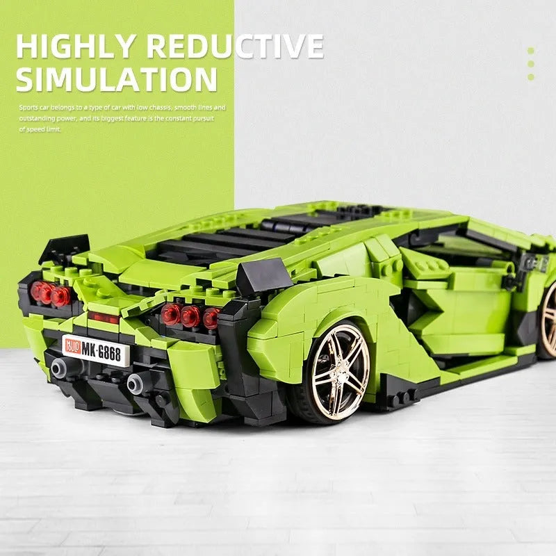 Mould King MOC Building Block Set: Super Sport Lambo Sian Racing Car 10011