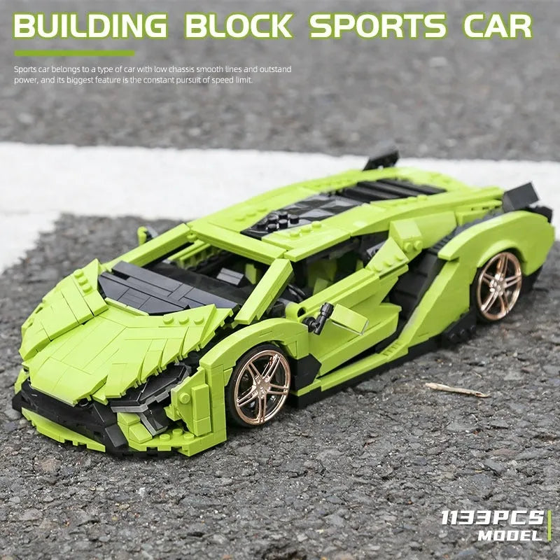 Mould King MOC Building Block Set: Super Sport Lambo Sian Racing Car 10011