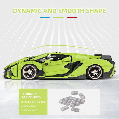 Mould King MOC Building Block Set: Super Sport Lambo Sian Racing Car 10011