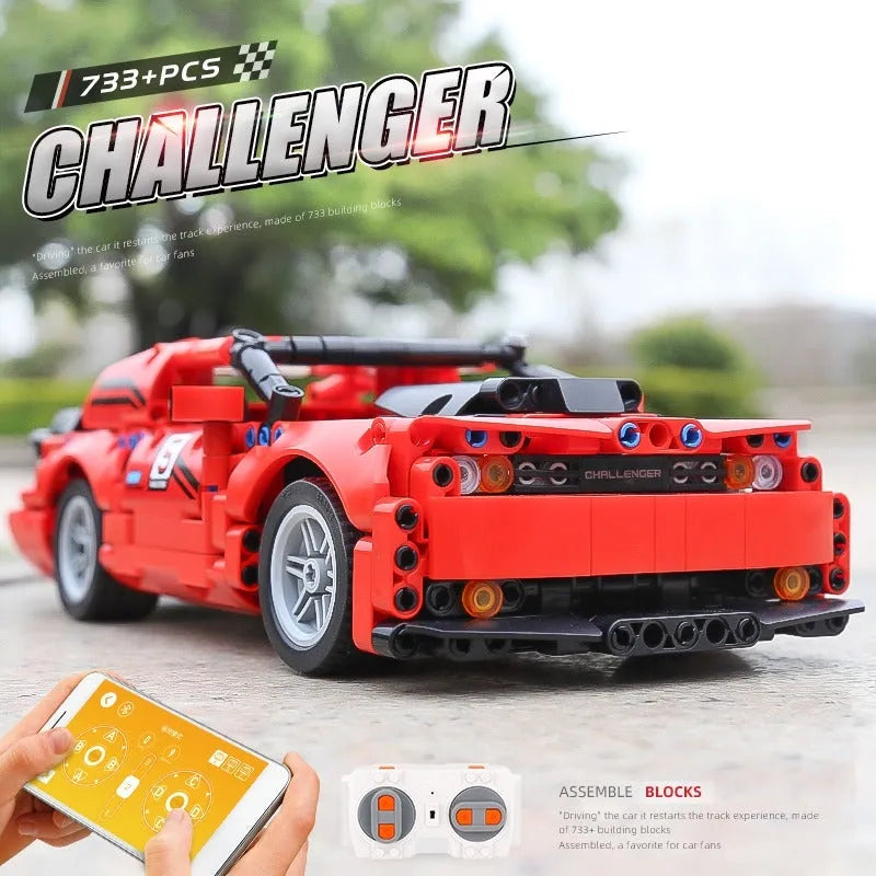 Mould King MOC Motorized Building Block Set: RC APP Challenger Racing Car 15017, Model K15017