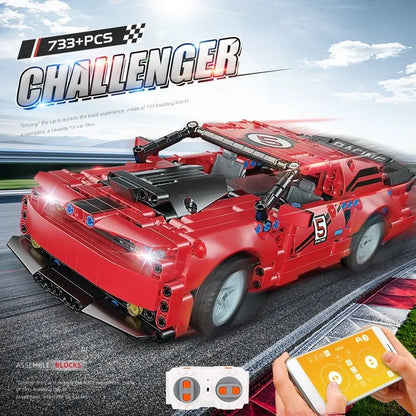 Mould King MOC Motorized Building Block Set: RC APP Challenger Racing Car 15017, Model K15017