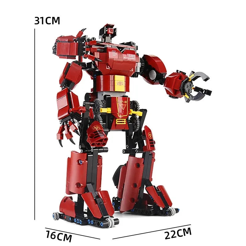 Mould King MOC Building Block Set: RC Motorized Crimson Beast Robot 15038, Model K15038