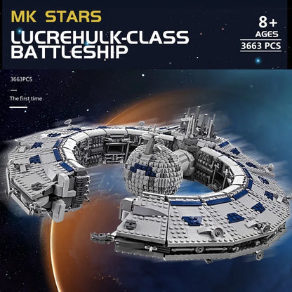 Mould King MOC Building Block Set: UCS Star Wars Lucrehulk Star Control Ship 21008, Model MK21008