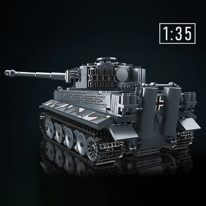 Mould King MOC Building Block Set: WW2 Motorized RC Heavy Tiger Battle Tank, Model K20014