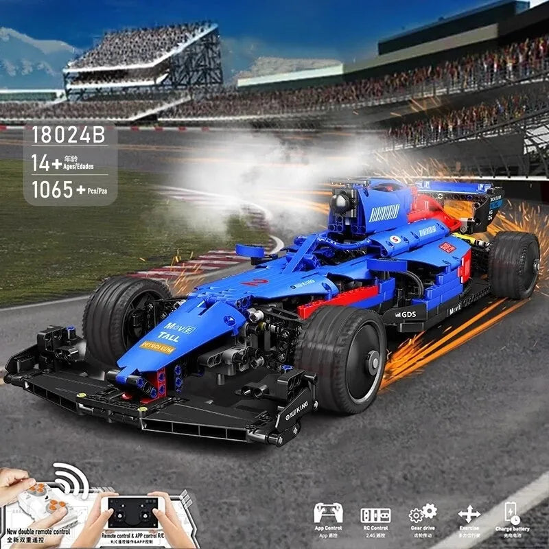 Mould King Building Block Set: RC Motorized F1 Thunder Furious Racing Car 18024B