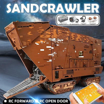 Mould King MOC Motorized Building Block Set: Star Wars MOC 21009 Cavegod UCS Sandcrawler, Model K21009