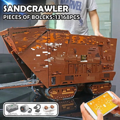 Mould King MOC Motorized Building Block Set: Star Wars MOC 21009 Cavegod UCS Sandcrawler, Model K21009