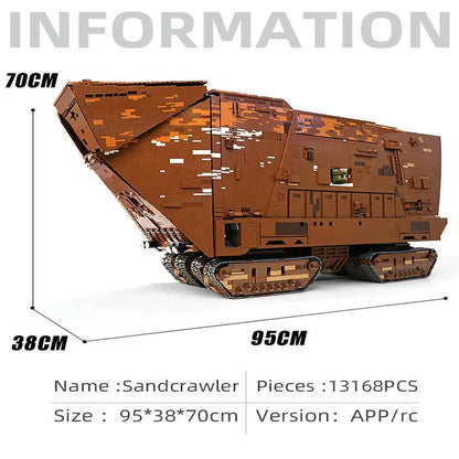 Mould King MOC Motorized Building Block Set: Star Wars MOC 21009 Cavegod UCS Sandcrawler, Model K21009