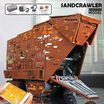 Mould King MOC Motorized Building Block Set: Star Wars MOC 21009 Cavegod UCS Sandcrawler, Model K21009
