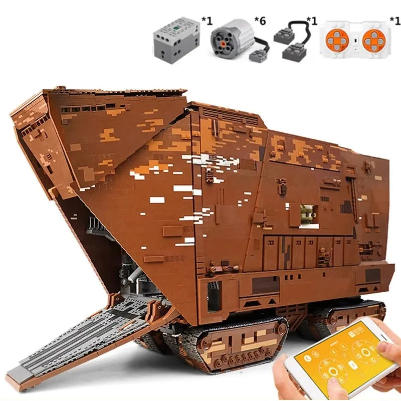 Mould King MOC Motorized Building Block Set: Star Wars MOC 21009 Cavegod UCS Sandcrawler, Model K21009