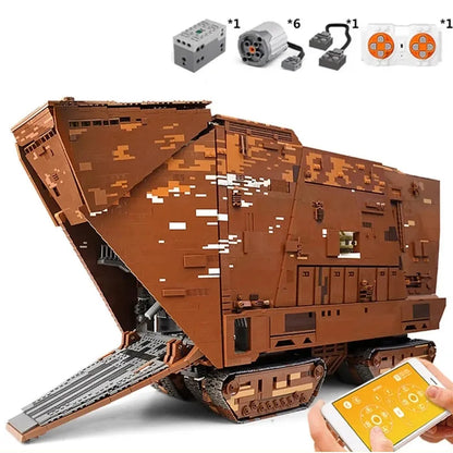 Mould King MOC Motorized Building Block Set: Star Wars MOC 21009 Cavegod UCS Sandcrawler, Model K21009
