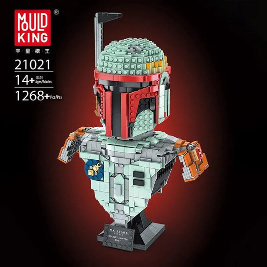 Mould King MOC Building Block Set: Star Wars MOC Bounty Hunter Helmet 21021, Model K21021