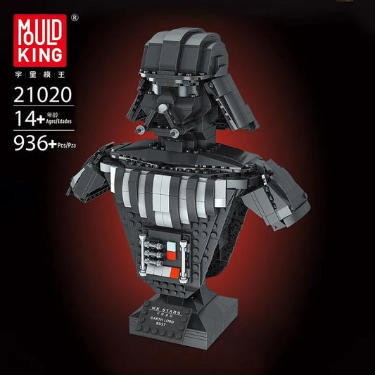 Mould King MOC Building Block Set: Star Wars MOC Darth Lord Vader Bust Helmet 21020, Model K21020