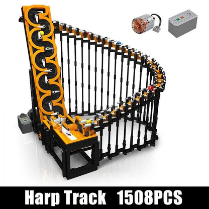 Mould King Motorized Building Block Set: Marble Run Harp Track Ball Contraption, Model 26008