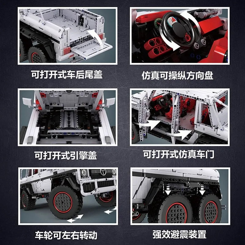 Mould King MOC Motorized Building Block Set: 13061 RC Mercedes Benz G700 SUV Car, Model K13061