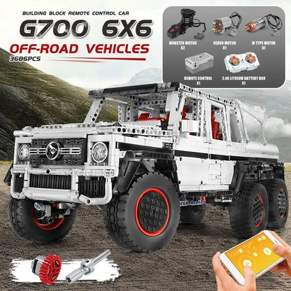 Mould King MOC Motorized Building Block Set: 13061 RC Mercedes Benz G700 SUV Car, Model K13061
