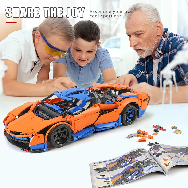 Mould King MOC Motorized Building Block Set: 13098 APP RC Speedtail Racing Car, Model K13098