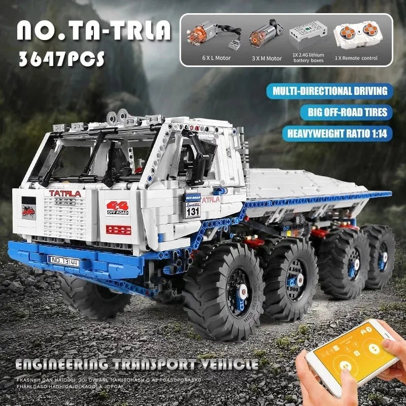 Mould King MOC Building Block Set: 13144 APP Motorized Heavy Tow Truck