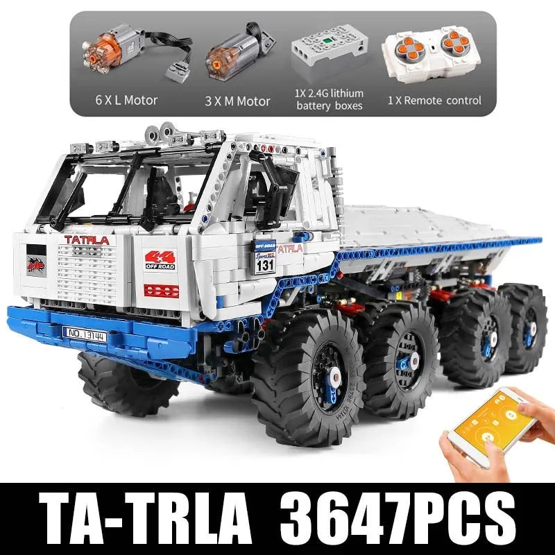 Mould King MOC Building Block Set: 13144 APP Motorized Heavy Tow Truck
