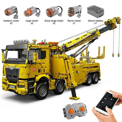Mould King MOC Motorized Building Block Set: 17028 APP RC Fire Service Rescue Truck