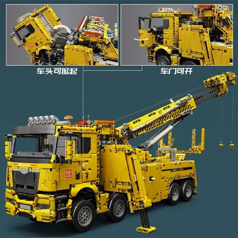 Mould King MOC Motorized Building Block Set: 17028 APP RC Fire Service Rescue Truck