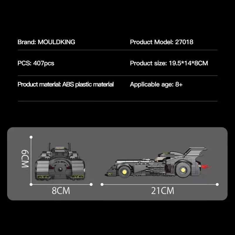 Mould King MOC Building Block Set: 27018 Mini Bat Sports Racing Car Kids, Model K27018