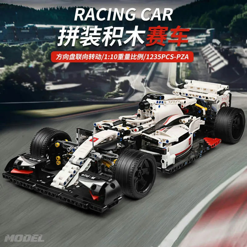 Mould King MOC Motorized Building Block Set: Alternate F1 Super Racing Car 13117, Model K13117