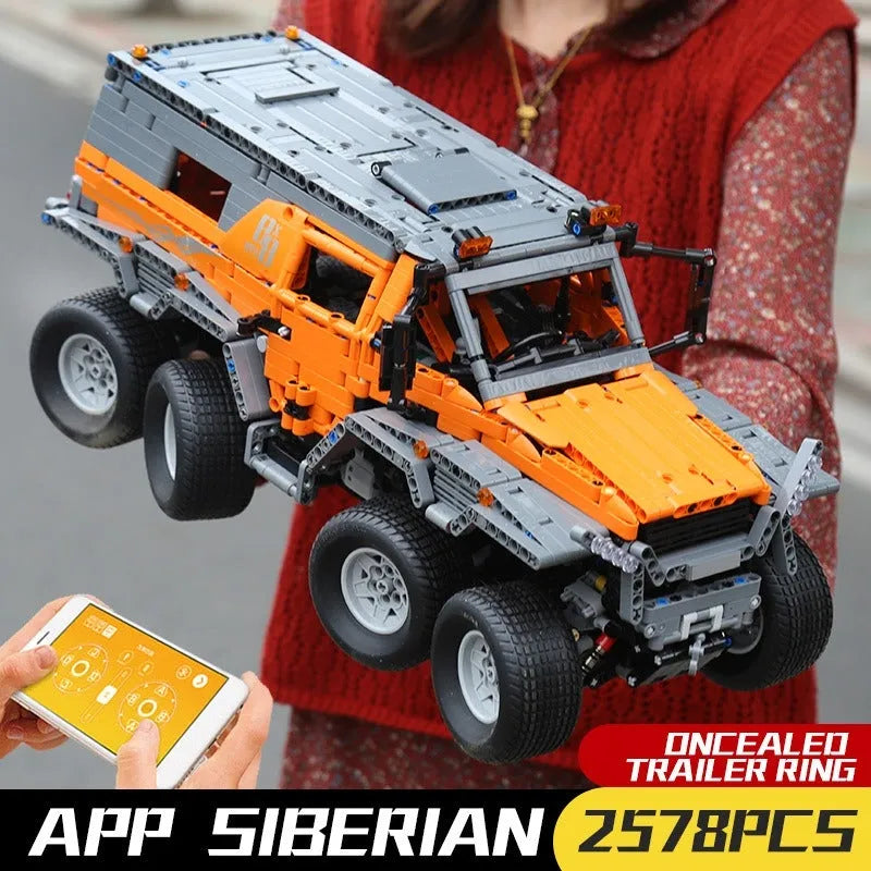 Mould King MOC Building Block Set: APP Motorized Siberian Off-Road Truck, Model 13088