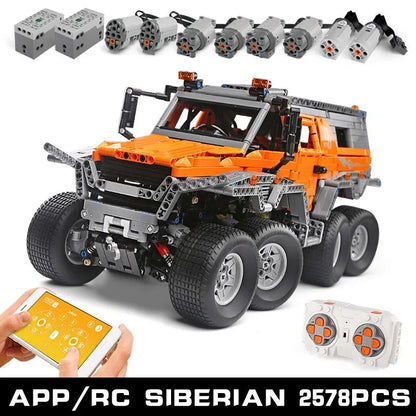 Mould King MOC Building Block Set: APP Motorized Siberian Off-Road Truck, Model 13088