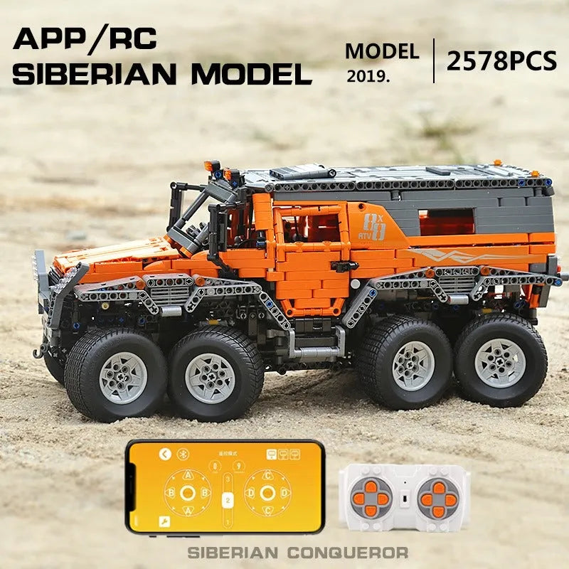 Mould King MOC Building Block Set: APP Motorized Siberian Off-Road Truck, Model 13088