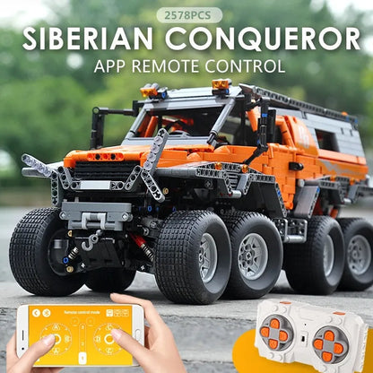 Mould King MOC Building Block Set: APP Motorized Siberian Off-Road Truck, Model 13088